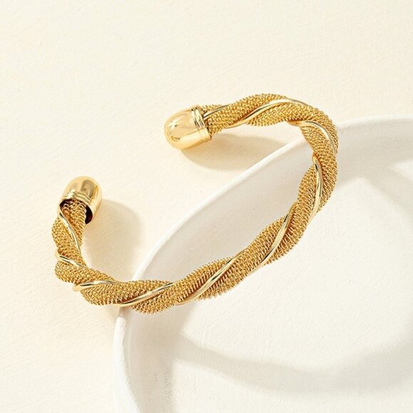 Gold Twist Bangle - Picture 1 of 2